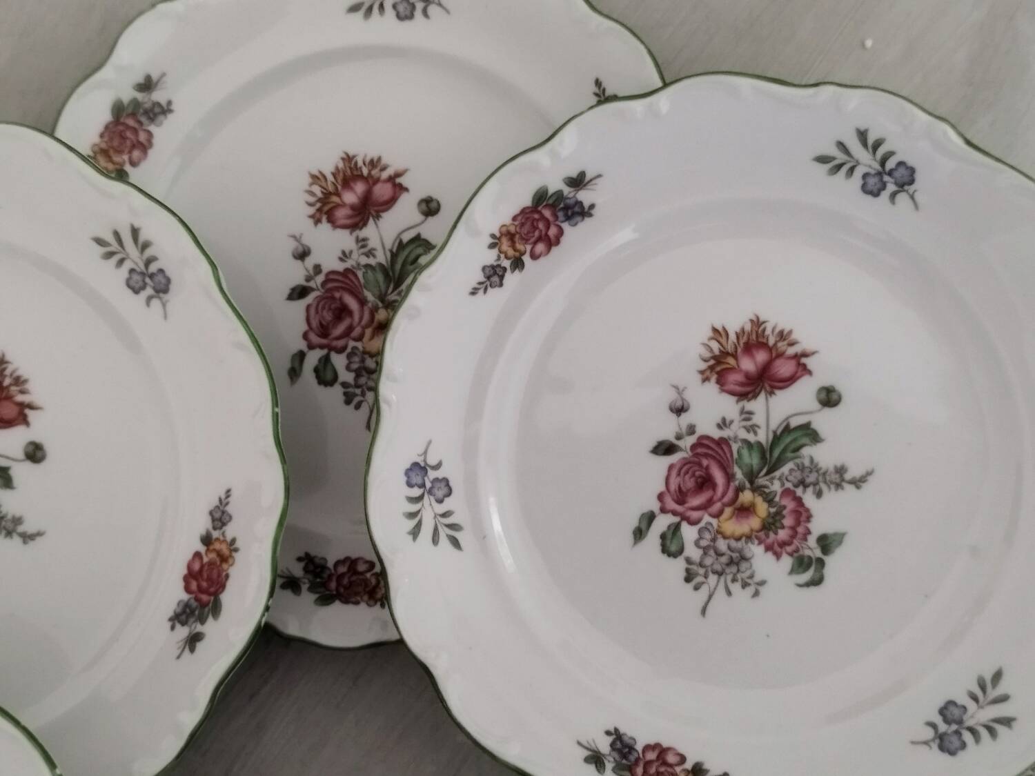Service cake dessert dish and plates euro porcelain old colmar model