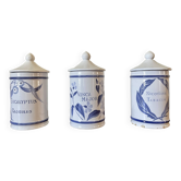 3 Pots d'apothicaire faïencerie Longchamp