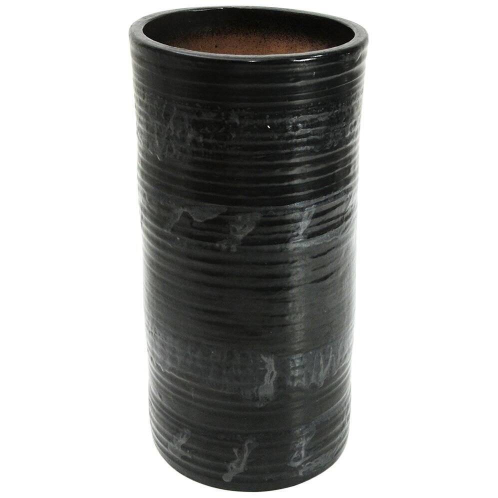 Black ceramic vase from mid-century Italian, 1960s.