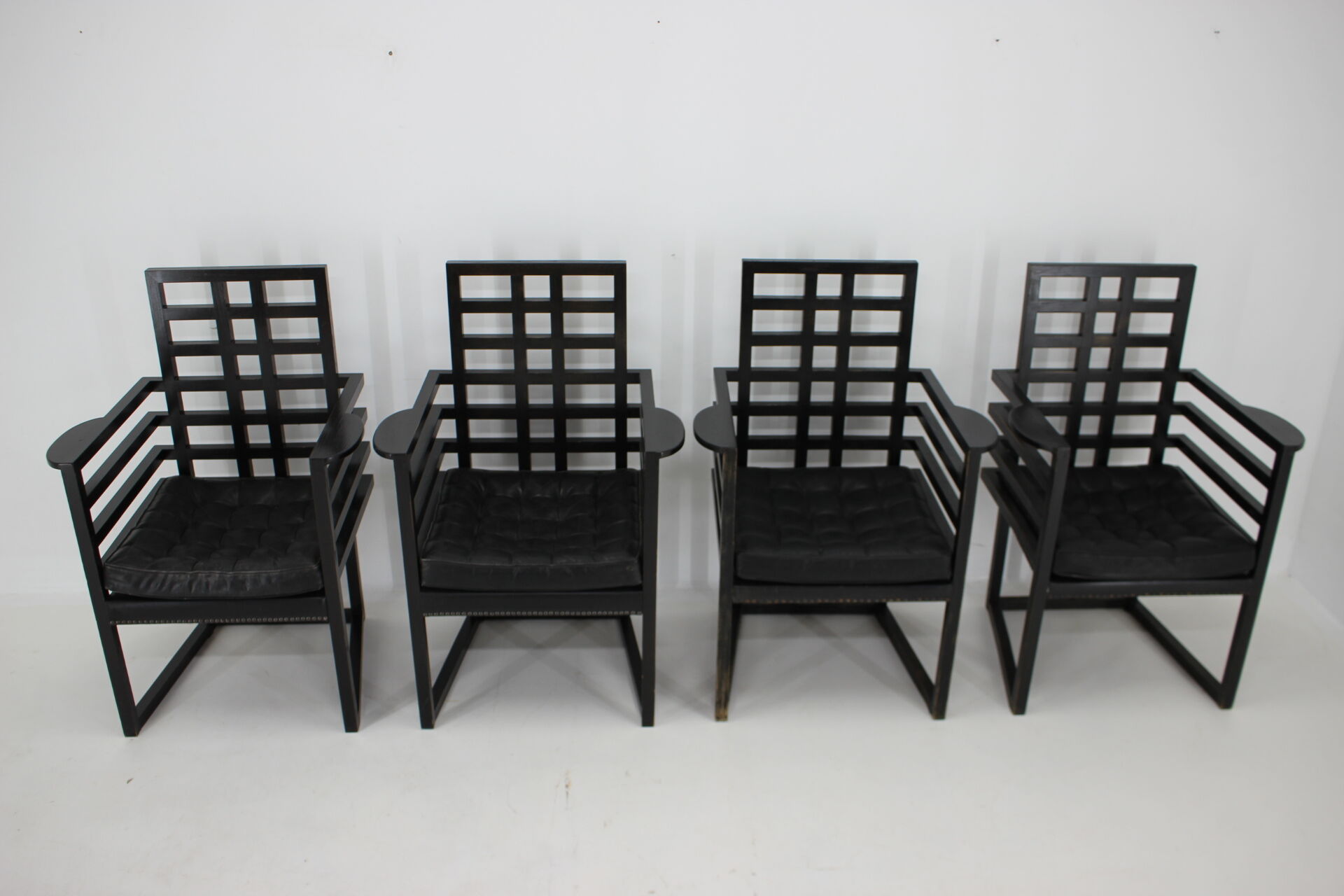 Set of Four Josef Hoffmann Armloffel Chairs Made By Wittmann,Austria