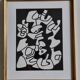 Silkscreen print after Jean Dubuffet, framed, 1970s, 24 x 29 cm