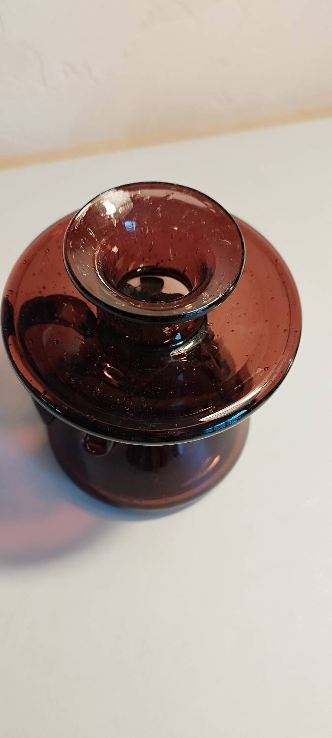 Biot bubbled glass candle holder