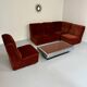 Old modular sofa in vintage velvet fabric, 5 elements, 70s