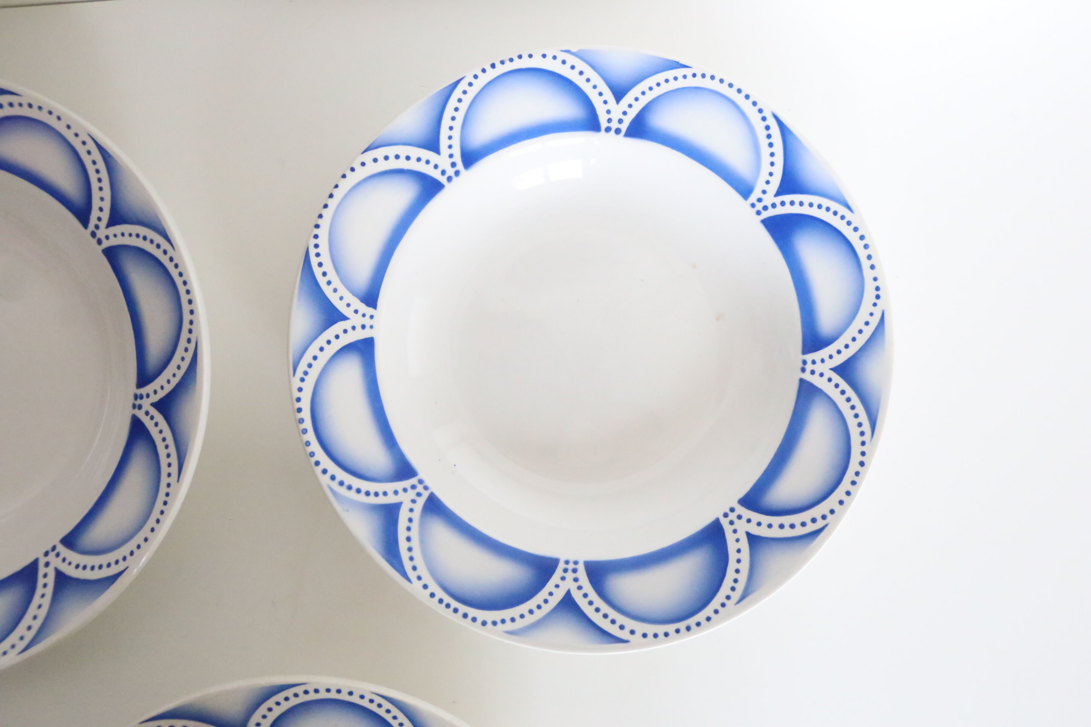 Set de 4 assiettes creuses Sarreguemines motif Arcades