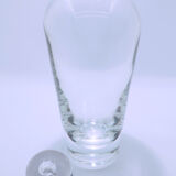 Signed carafe in transparent glass with cap