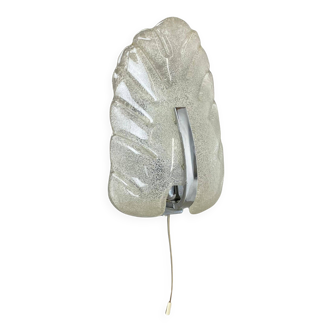 Large Wall Light from Murano Ice Glass, 29cm, Sölken Leuchten Germany, 1970