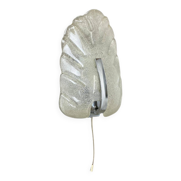 Large Wall Light from Murano Ice Glass, 29cm, Sölken Leuchten Germany, 1970