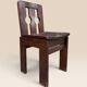 Set of five brutalist chairs in solid pine.
