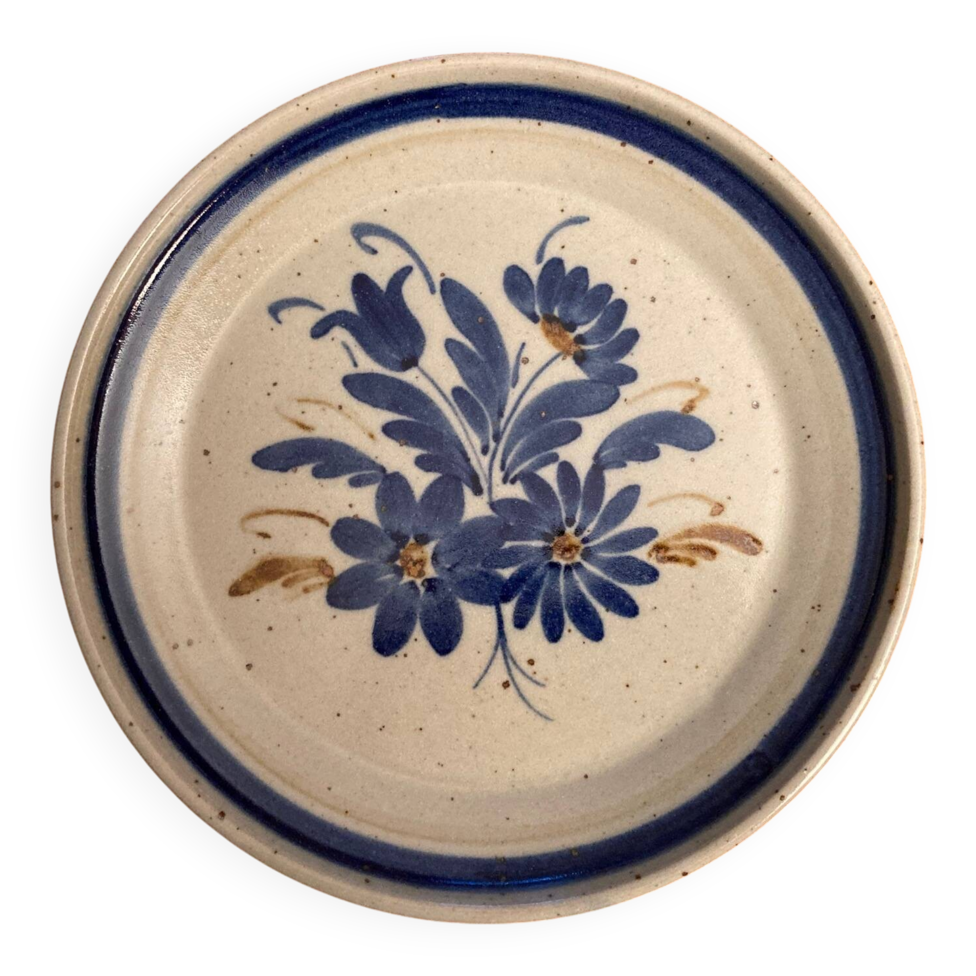 Assiette décorative fleurs bleues