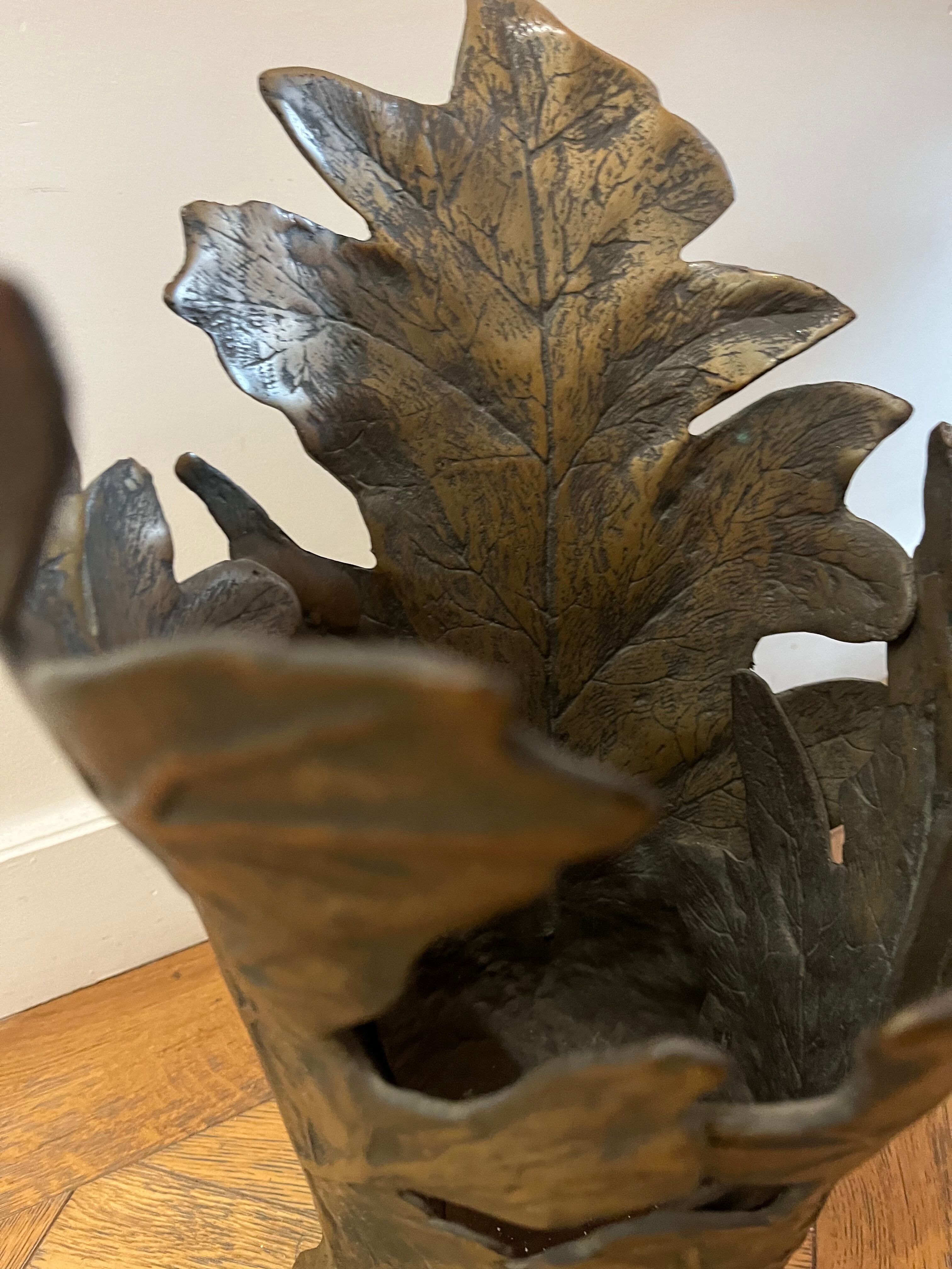 Elegant bronze umbrella door by the famous Italian designer Gabriella Crespi