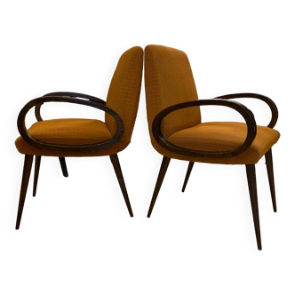 2 vintage orange space age armchairs