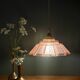 suspension vintage Art Deco lampshade in frosted pink glass