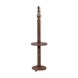 Art deco french turned oak floor lamp