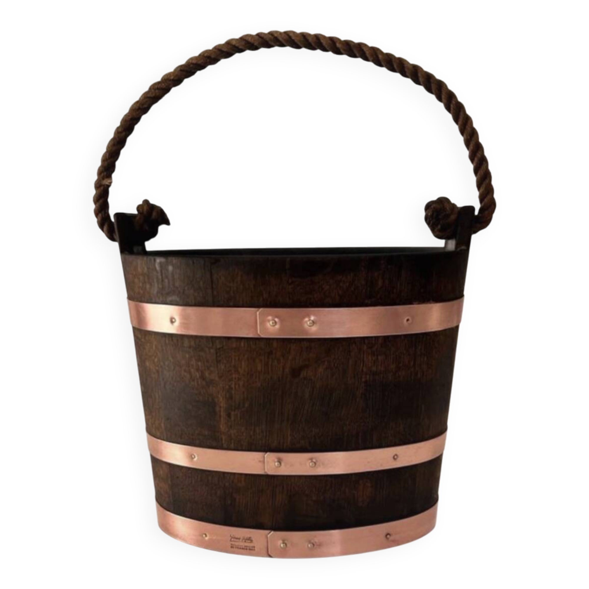 Champagne bucket in oak and copper – Géraud Lafitte, MOF 1933