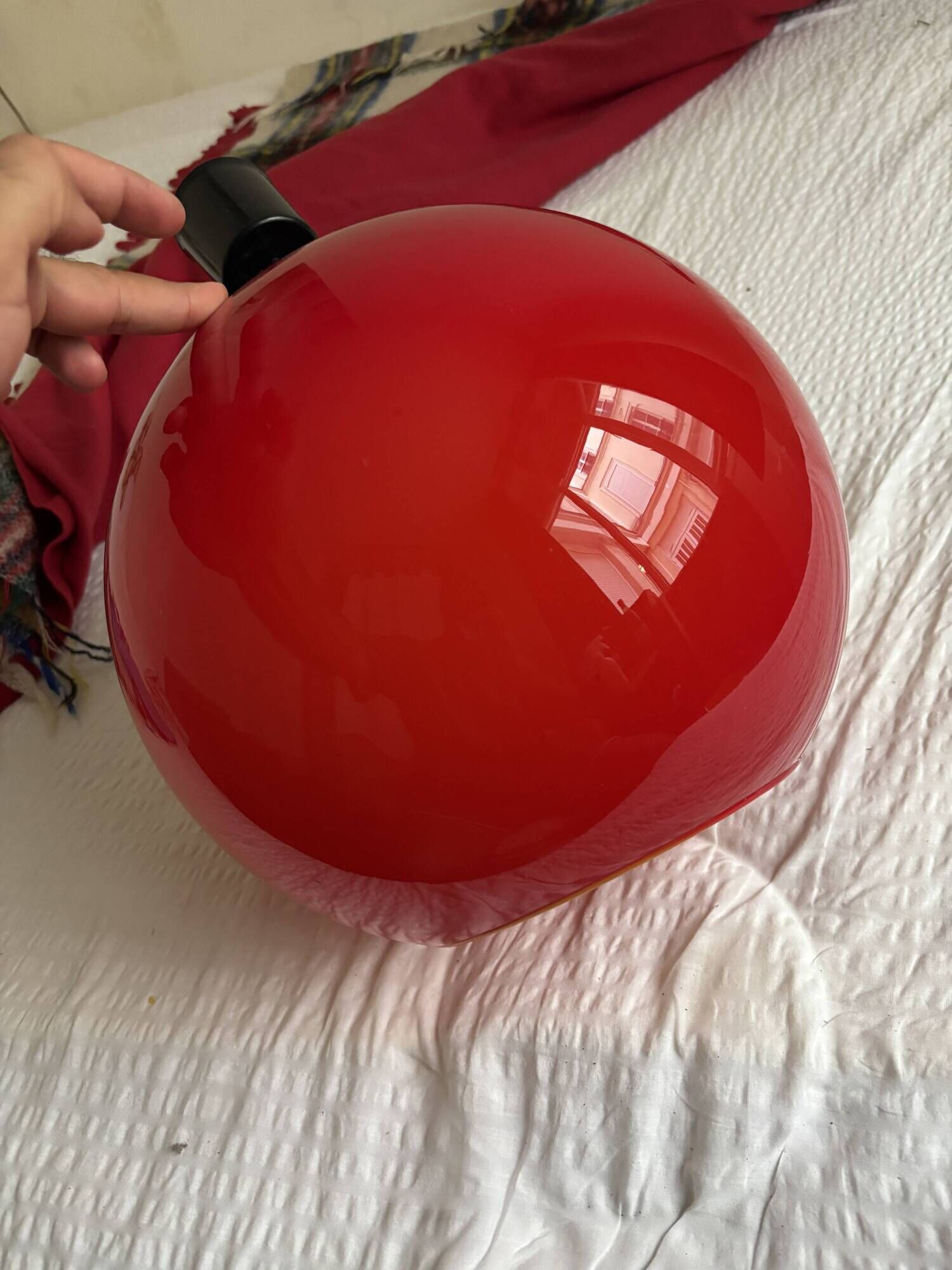 Red opaline glass pendant (circa 60/70)