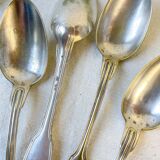 Set of 8 vintage silver plated soup spoons
