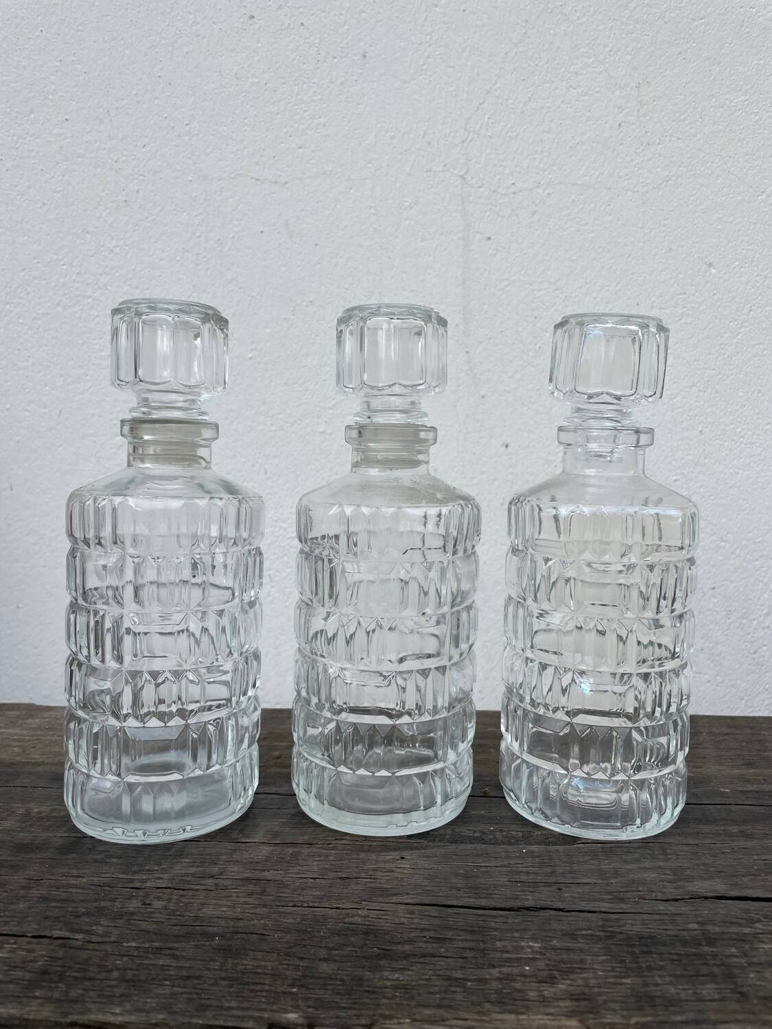 Vintage glass bottles flasks