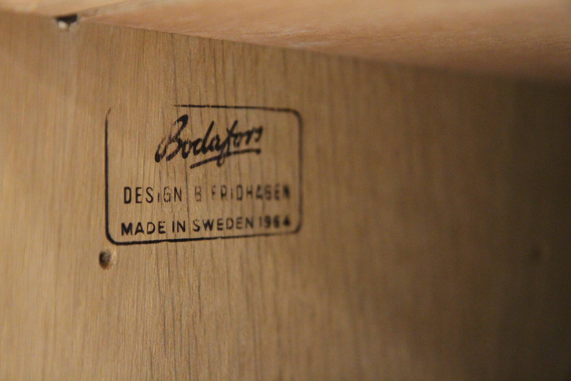 Scandinavian oak bookcase, Bertil Fridhagen, Bodafors, Sweden, 1960