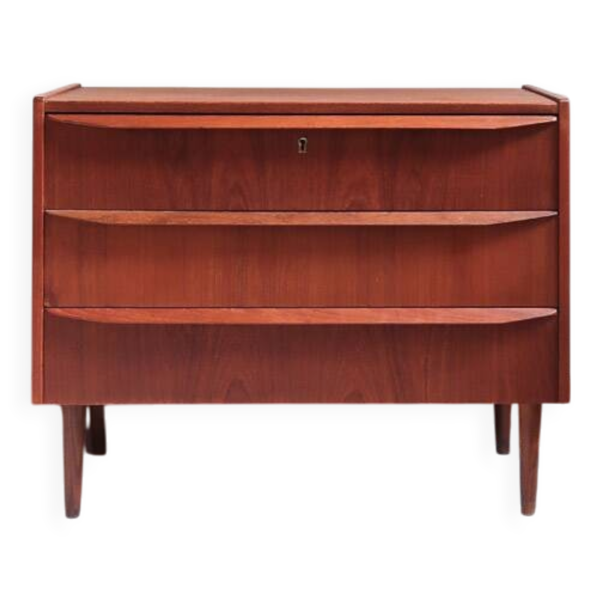 Scandinavian teak chest of drawers from the 1960s with 3 drawers.