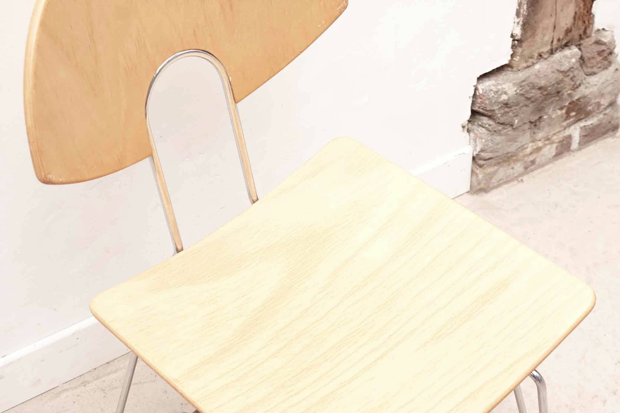 Mikado 1800 chair in beech and chrome by Kusch & Co