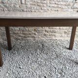 Vintage bistro table half-centuries wood and formica chiné