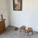 Pair of Henri Bataille oak stools