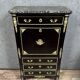 Secretary in black lacquered wood and gilded bronze