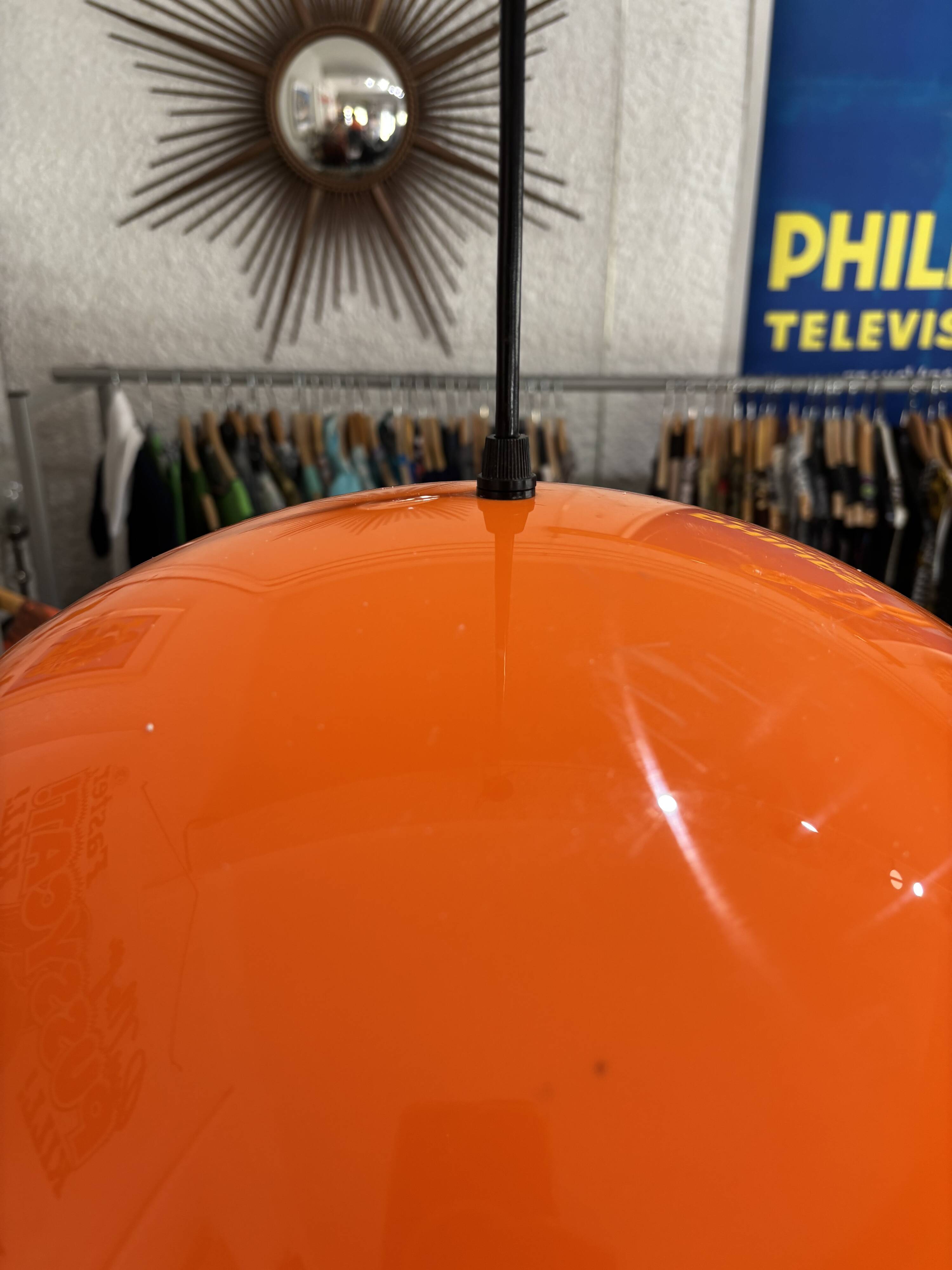 Space Age orange pendant light 1970