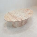 Italian marble oval coffee table, 1970's