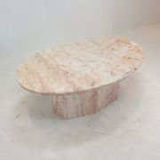 Italian marble oval coffee table, 1970's