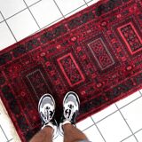 Tapis Baluch Vintage Fait Main en Laine – 71 x 136 cm - 1C939