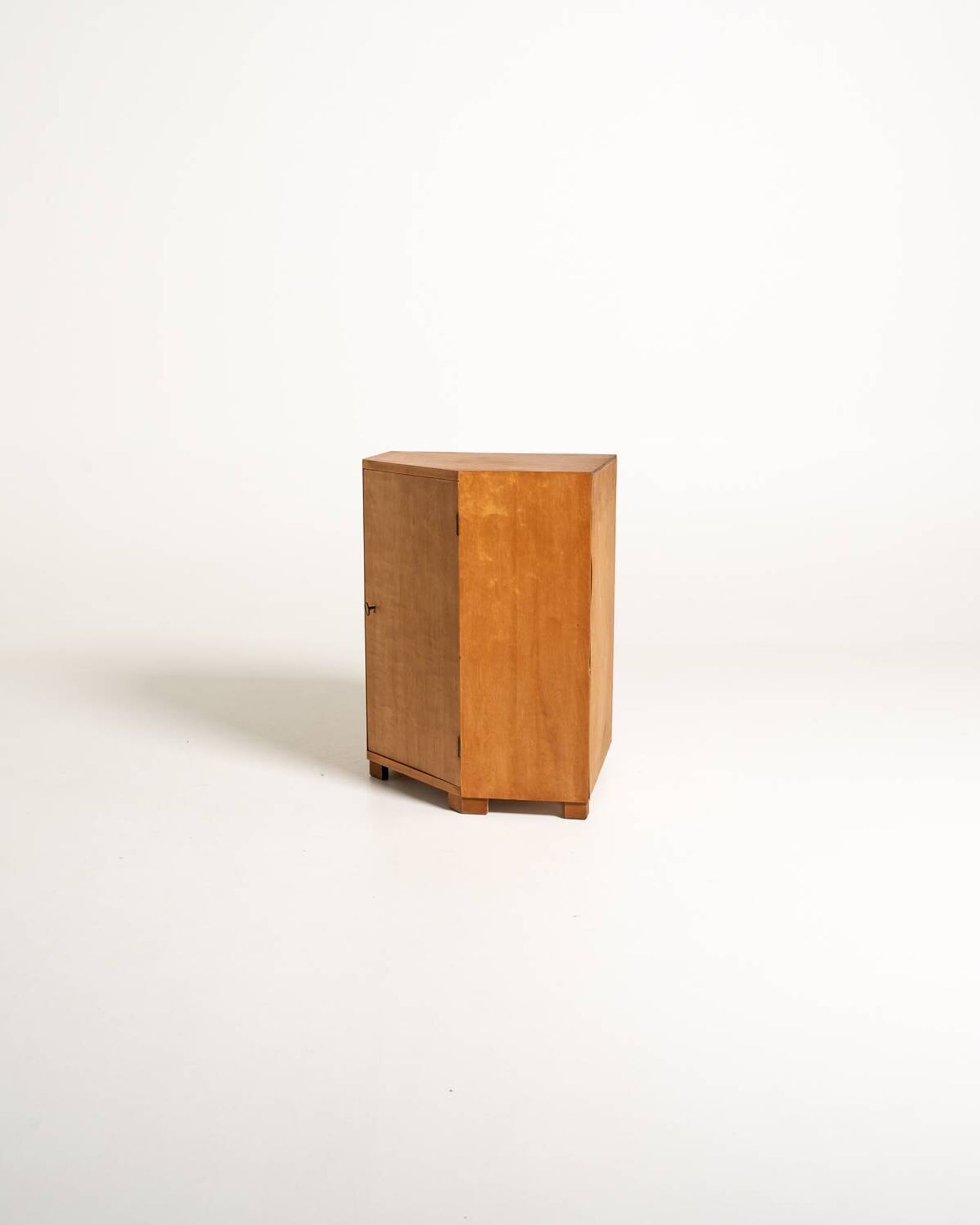 Scandinavian Birch Corner Cabinet, Mid-Century