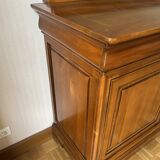 Solid cherry wood buffet Louis Philippe with 3 doors, 3 drawers + its mirror.