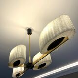 Large vintage 4-arm pendant light by Maison Arlus, designed in the 1950s-60s