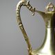 Vintage decorative jug in moulded glass and gilded brass, Italy circa 1980.