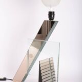 80s lamp in glass plates and mirrors, signed and numbered