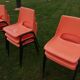 9 vintage orange plastic adult chairs