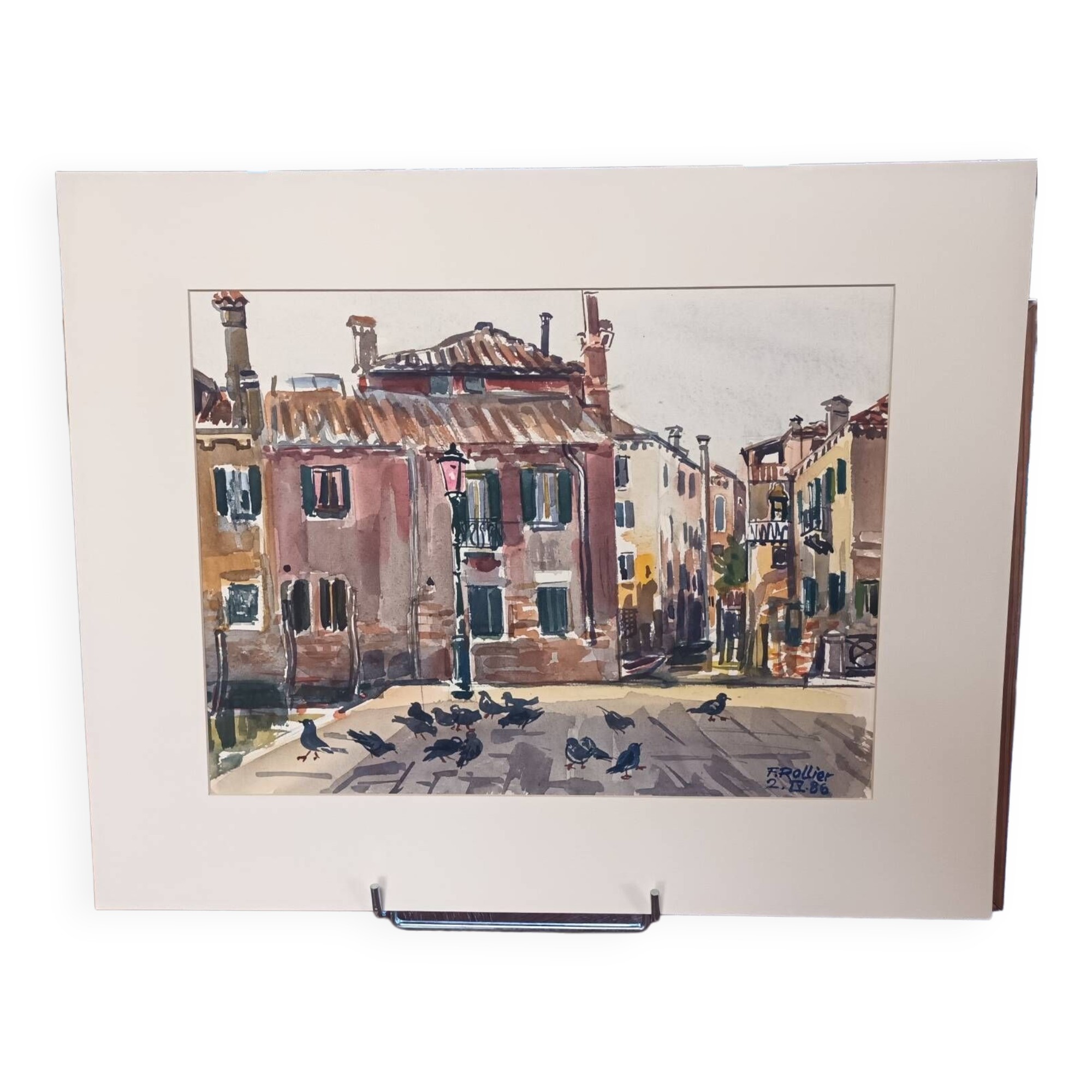 Watercolor place for pigeons