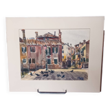 Watercolor place for pigeons