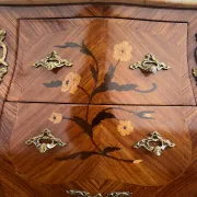 Vintage Marble Top Nightstand, Louis XV French Bedside Table