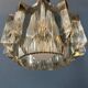 Small mid-century crystal glass pendant lamp