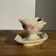 Old pink earthenware saucier Badonviller model Jasmin