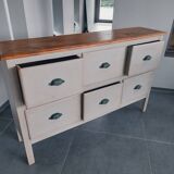 6-drawer craft cabinet with shell handles