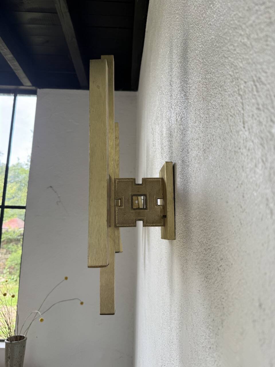 Pair of Regency brass wall lights in Italy
