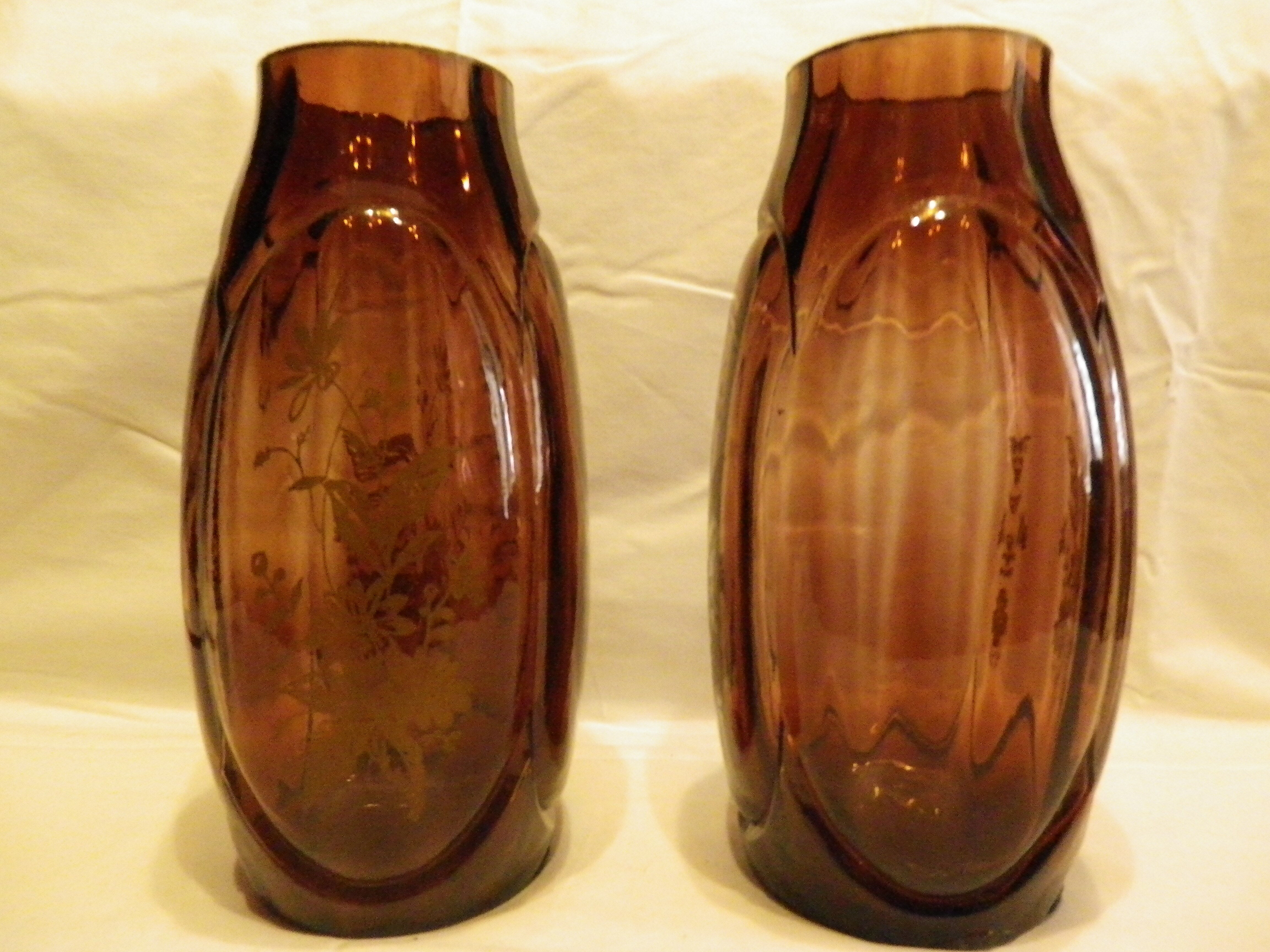 Pair of colored glass vases