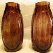 Pair of colored glass vases