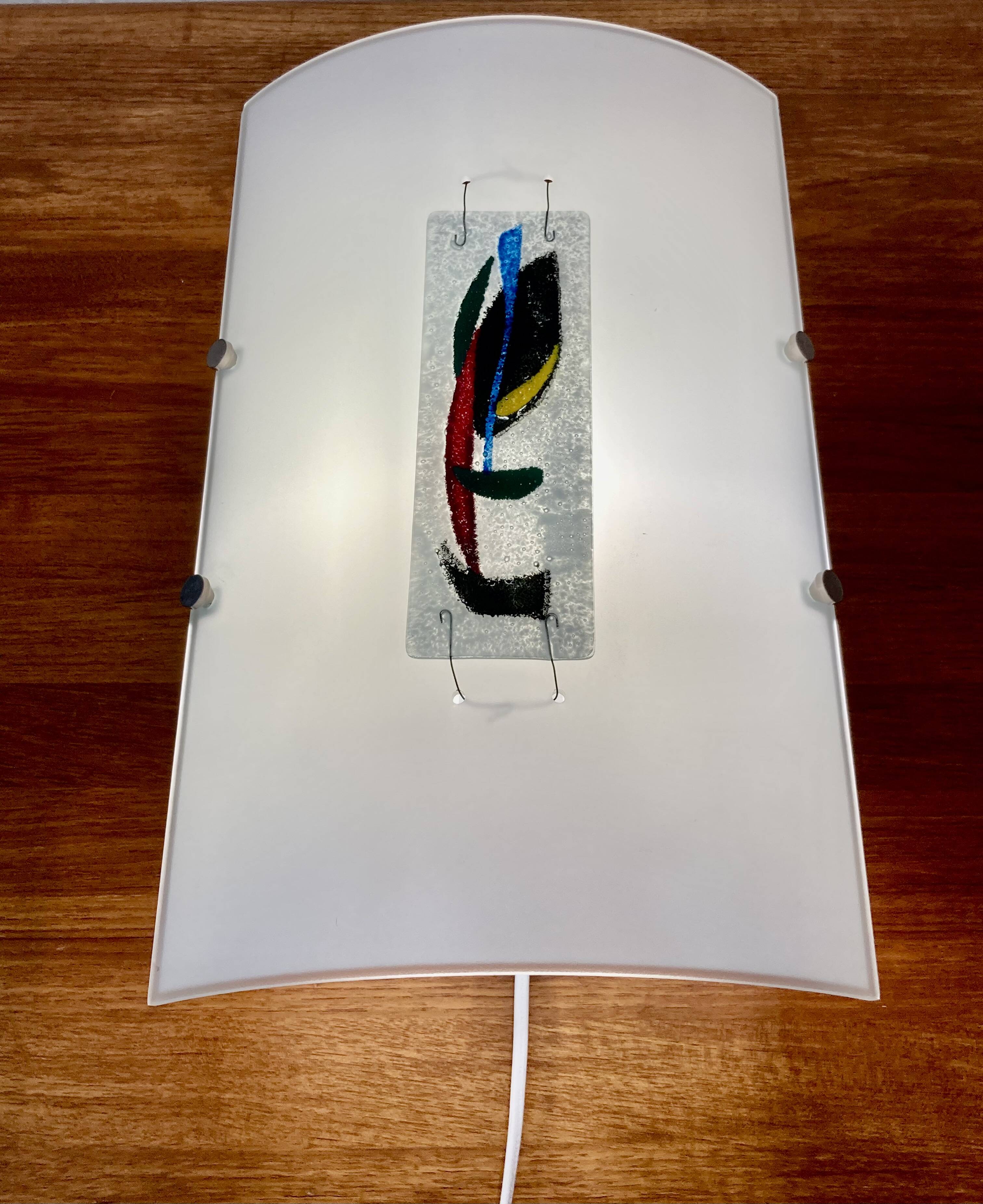 Large scandinavian design glass wall light.