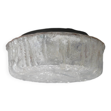 Glashütte Limburg ceiling light, frosted glass, bubble glass - 1960s