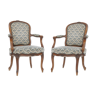 Pair of Louis XV-style convertible armchairs