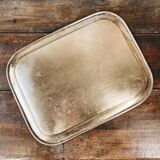 Golden and chiseled brass serving tray